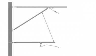 ARCAS Ausleger, halbnachgespannt (HN), Stützrohr, 30°-0°, ZUG, Lf= 3.00-3.60m