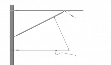 ARCAS Ausleger, halbnachgespannt (HN), Stützrohr, 30°-0°, ZUG, Lf= 3.56-4.16m