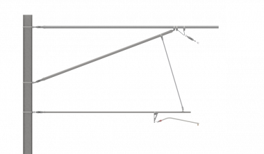 ARCAS Ausleger, halbnachgespannt (HN), Stützrohr, 30°-0°, ZUG, Lf= 4.47-5.07m