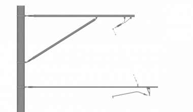 ARCAS Ausleger, halbnachgespannt (HN), Tragrohraufhängung mit Seilhänger, 30°-0°, DRUCK, Lf= 2.45-3.30m