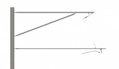 ARCAS Ausleger, halbnachgespannt (HN), Tragrohraufhängung mit Seilhänger, 30°-0°, DRUCK, Lf= 3.98-4.80m