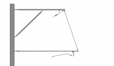 ARCAS Ausleger, halbnachgespannt (HN), Stützrohr, 30°-0°, DRUCK, Lf= 1.65-2.65m