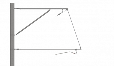 ARCAS Ausleger, halbnachgespannt (HN), Stützrohr, 30°-0°, DRUCK, Lf= 2.15-2.90m