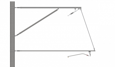 ARCAS Ausleger, halbnachgespannt, DC, Stützrohr, 30°-0°, DRUCK, Lf= 2.45-3.30m