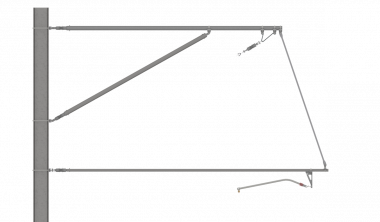ARCAS Ausleger, halbnachgespannt (HN), Stützrohr, 30°-0°, DRUCK, Lf= 2.75-3.65m