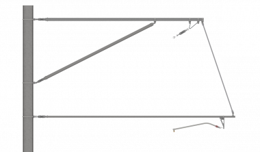 ARCAS Ausleger, halbnachgespannt (HN), Stützrohr, 30°-0°, DRUCK, Lf= 3.03-3.90m