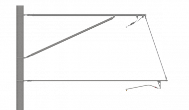 ARCAS Ausleger, halbnachgespannt (HN), Stützrohr, 30°-0°, DRUCK, Lf= 3.30-4.15m