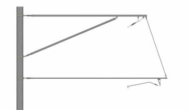 ARCAS Ausleger, halbnachgespannt (HN), Stützrohr, 30°-0°, DRUCK, Lf= 3.58-4.40m