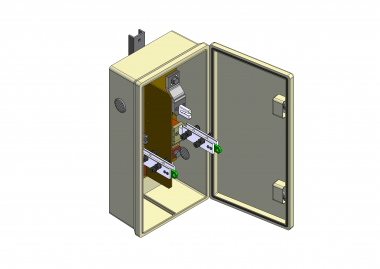 Knife-blade disconnect switches with 2 knife-blades for bridging + and - (with 4 exits)