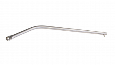 Spurhalter G1" 1-fach gebogen mit Öse, fest, L = 1100 mm, mit Ringnut Ø = 16 mm, St Inox
