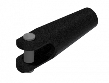 Endkonus für Kunststoffseil, Parafil Typ A, Ø = 13.5 mm, schwarz eloxiert