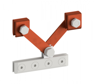 Aufhängung Flachprofil, 4schraubig, L = 80 mm