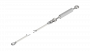 Seilanker einfach an Rundmaste-Rundmaste oder Rundmaste-Mauerbolzen, Stahlseil 50 mm² fverz, ohne Isolation