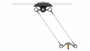 Suspension de ligne de contact TB avec corps isolé KUSYS, en alignement sur transversal câble en acier/acier-cuivre 0-2.5° pendule