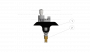 Fahrdrahtaufhängung TB mit Isolierkörper KUSYS1 und Gewindebolzen M16, an Auslegerrohr G2", starr 0-4° mit Fahrdrahtklemme M16