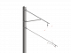 ARCAS Ausleger, halbnachgespannt (HN), Tragrohraufhängung mit Seilhänger, ≥30°-90°, DRUCK, Lf= 2.45-3.30m