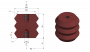 Stützisolator mit 2 Innengewinden M16, Ø = 80 mm